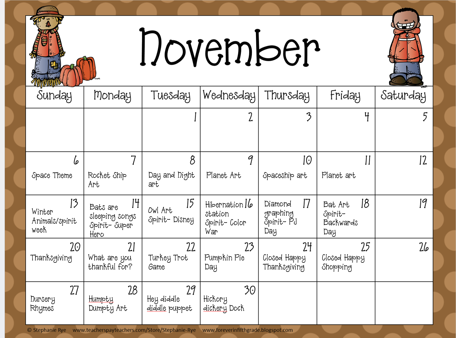 November Calendar